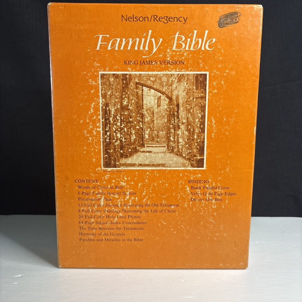 Vintage Regency Classic Family Holy Bible Thomas Nelson KJV Black Gold 709
